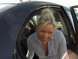 Public Sexting - Blonde Secretary Gets Her Loyal Customer's Dick In Public On A Parking Lot In Front Of A Mall